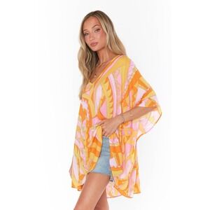 Show Me Your Mumu Peta Tunic Small Caribbean Cocktail Orange Top Beach Cover Up‎